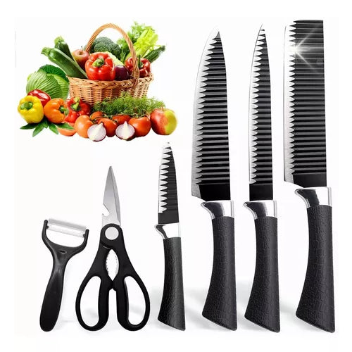 Kit de Facas Churrasco Profissional Antiaderente 6 Peças